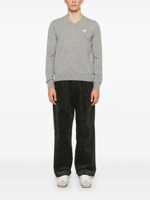 Comme Des Garçons Play v-neck pullover with white heart