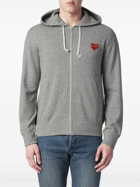 Comme Des Garçons Play 5 Heart-print cotton hoodie