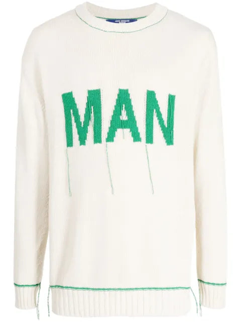 Junya Watanabe MAN jacquard-logo knitted sweatshirt
