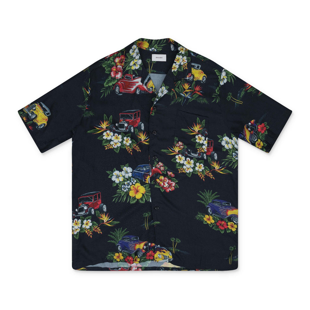 Multicolor Hot Rod Hawaiian Girl Button-Up
