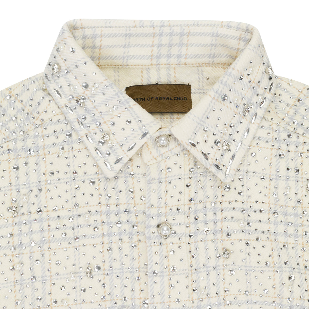 PEARL AND DIAMOND BEIGE BUTTON-DOWN SHIRT