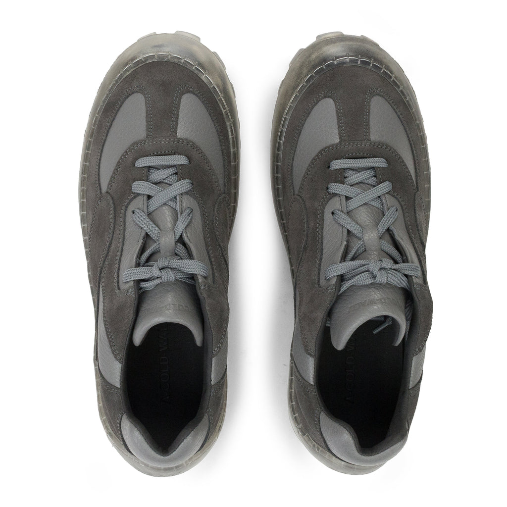 GREY LEATHER/WRAP SOLE SNEAKERS