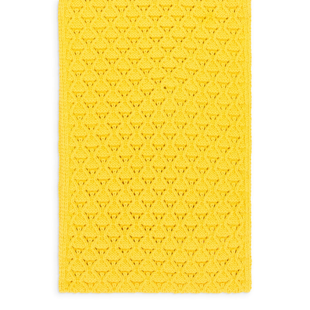 YELLOW EYELET KNIT SCARF
