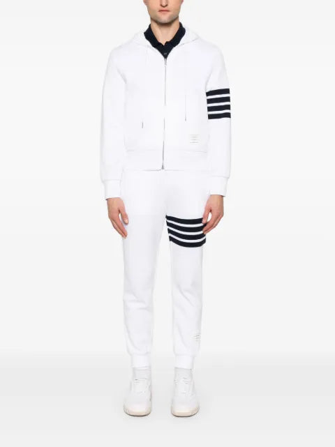 Thom Browne classic loopback 4-Bar zip up hoodie