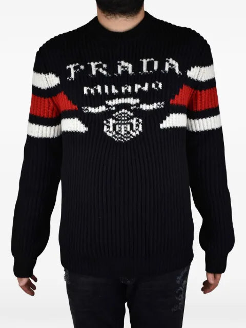 Prada logo crew neck sweater