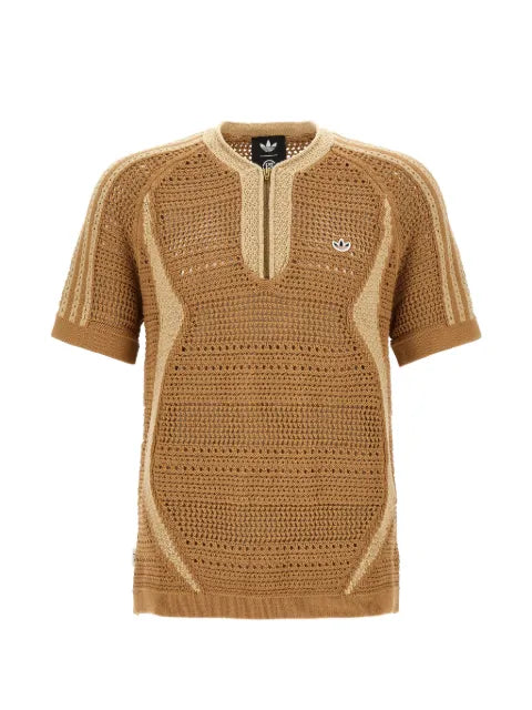 adidas x Clot half-zip knitted polo shirt