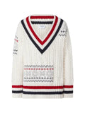 Thom Browne merino-wool Fair Isle cable-knit pullover