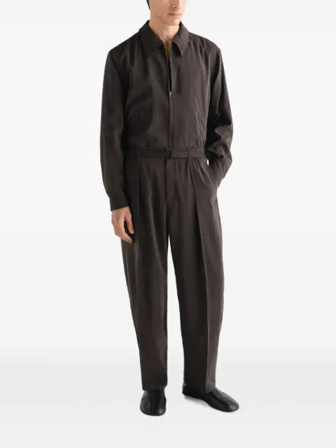 LEMAIRE light zipped blouson in dry silk