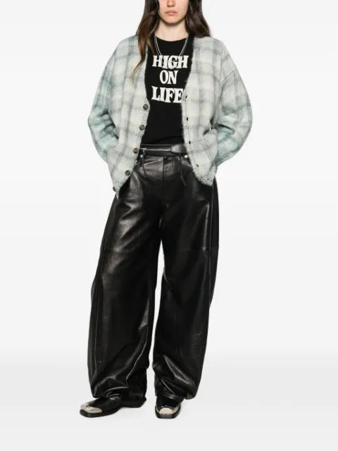 R13 plaid-pattern cardigan