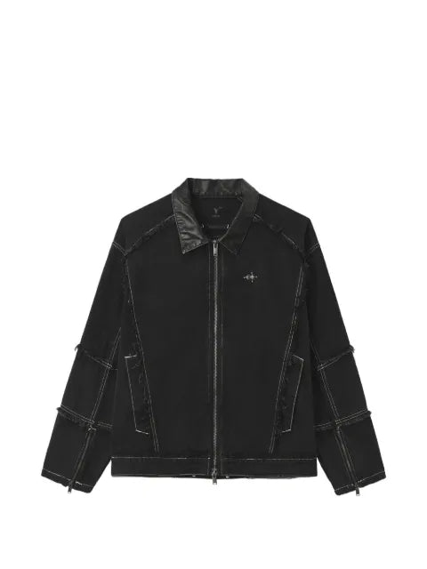 FIVE CM raw-edge panelled denim jacket
