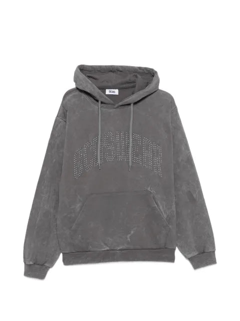 GCDS stud-embellished washed-effect hoodie