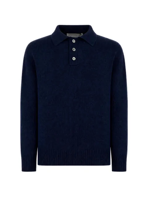 AMARANTO  button-placket polo sweater