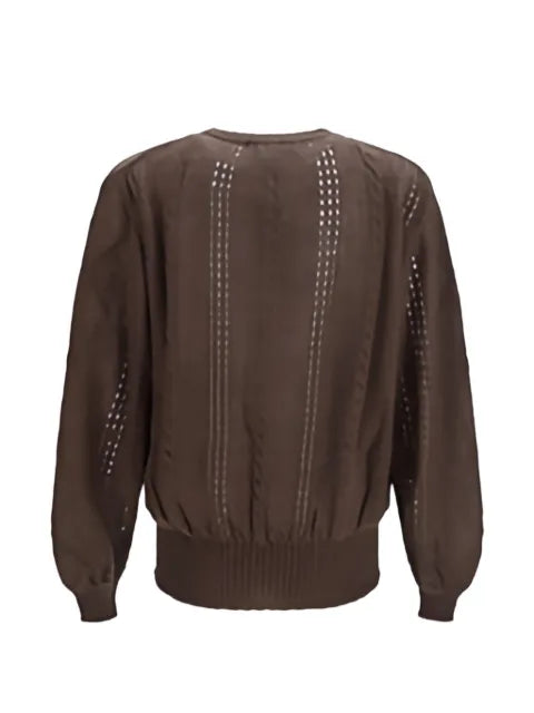 Magliano flower-embroidered open-knit cardigan