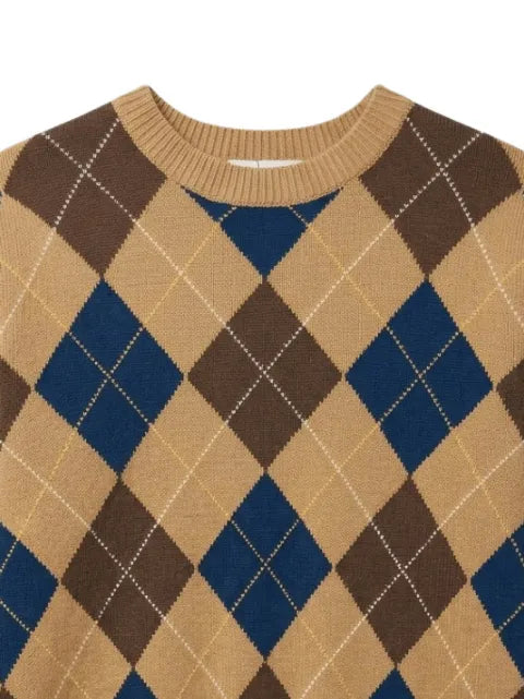 DUNST argyle-intarsia sweater