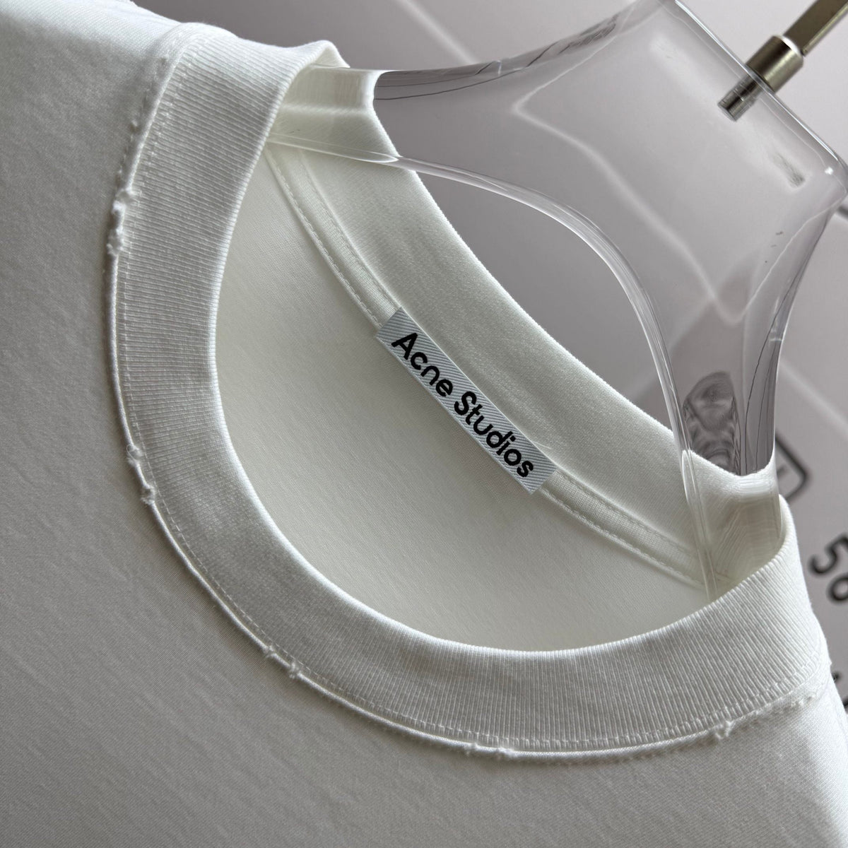 Acne Studios Stockholm 1996 Distressed‑Trim Crew‑Neck Short‑Sleeve T‑Shirt