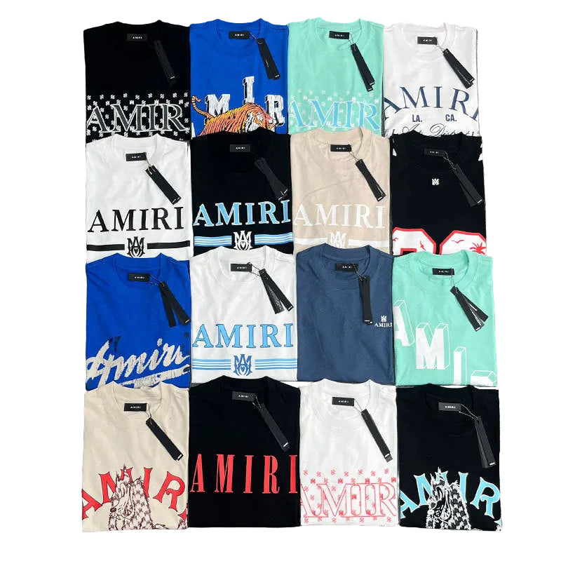 Amiri Multi‑Style Letter Logo Graphic Oversized Tee Streetwear Unisex