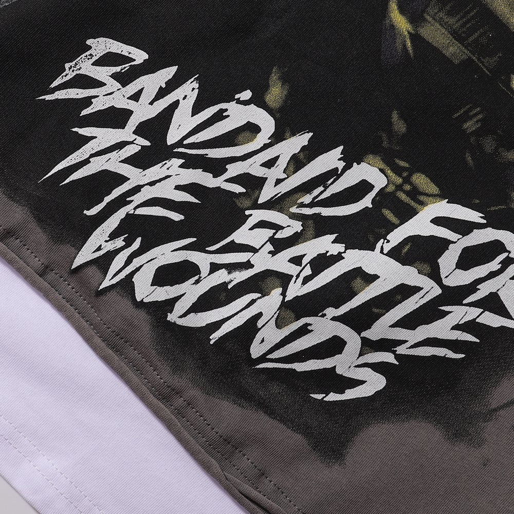 Rough Play Rock Skull Rhinestone Graphic Short-Sleeve T-Shirt