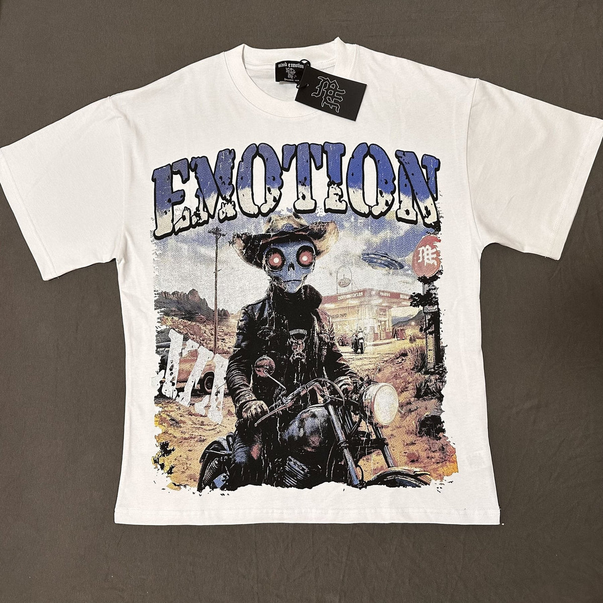 MIXED EMOTION Motorcycle Graphic T-Shirt