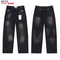 Valley Dreams Black Washed Splatter Wide-Leg Jeans