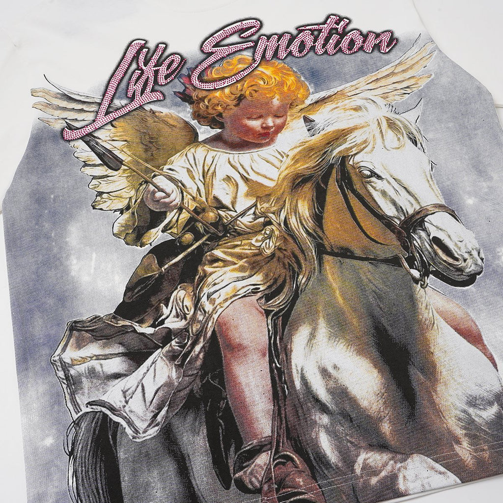 MIXED EMOTION Angel Horse Graphic T-Shirt