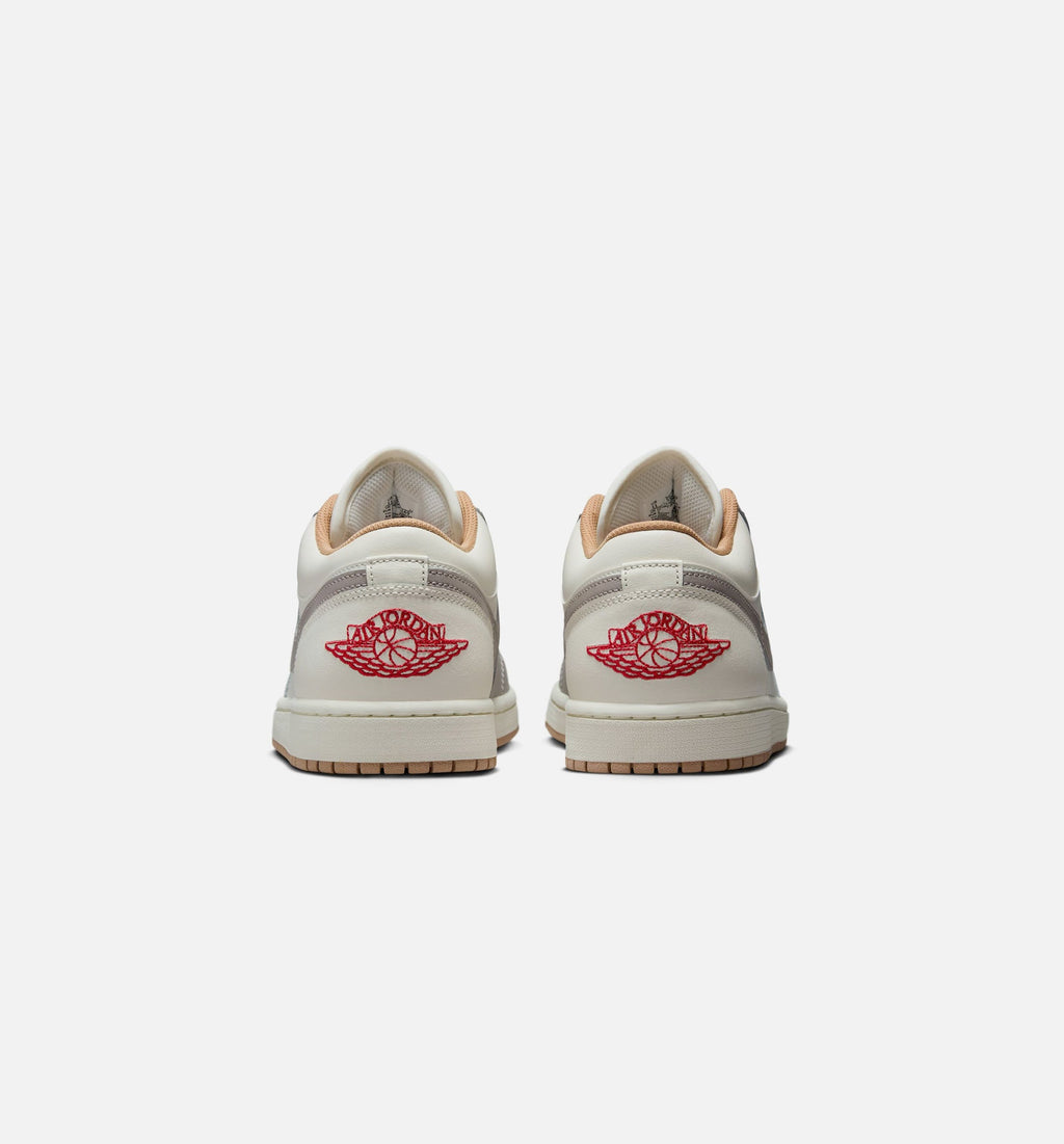 Air Jordan 1 Low Men's Lifestyle Sneakers - Sail/Fire Red/College Grey/Hemp