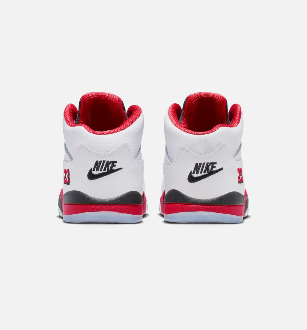 Air Jordan 5 Retro Fire Red Infant/Toddler Lifestyle Shoes - Fire Red/White