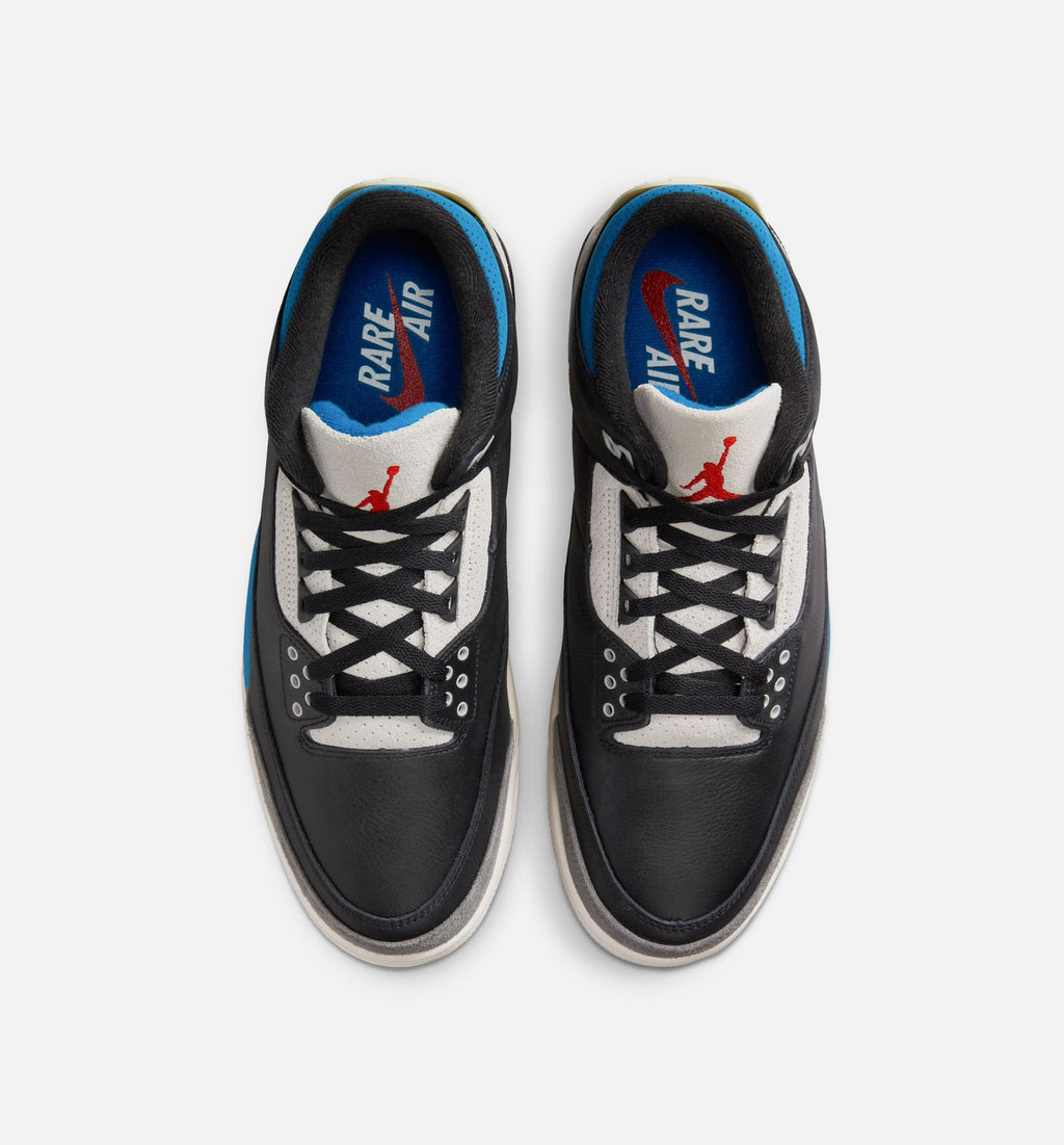 Air Jordan 3 Retro OG Rare Air Men's Lifestyle Shoes - Black / Chile Red / Neutral Grey