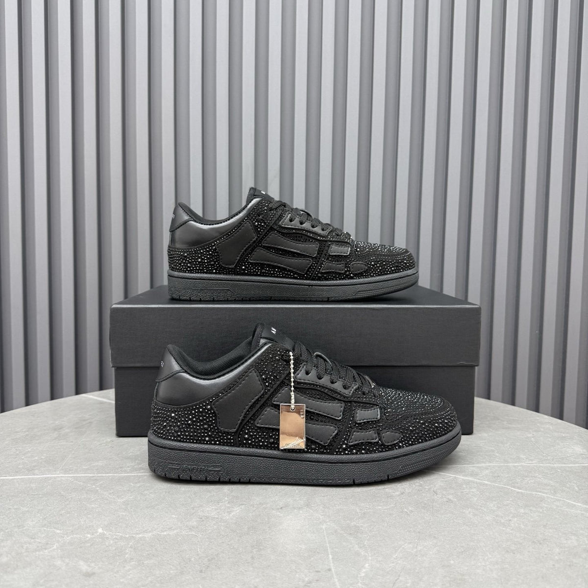 Amiri Black Embellished Low-Top Sneakers