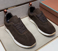 Men's Dark Brown Paneled Sneakers