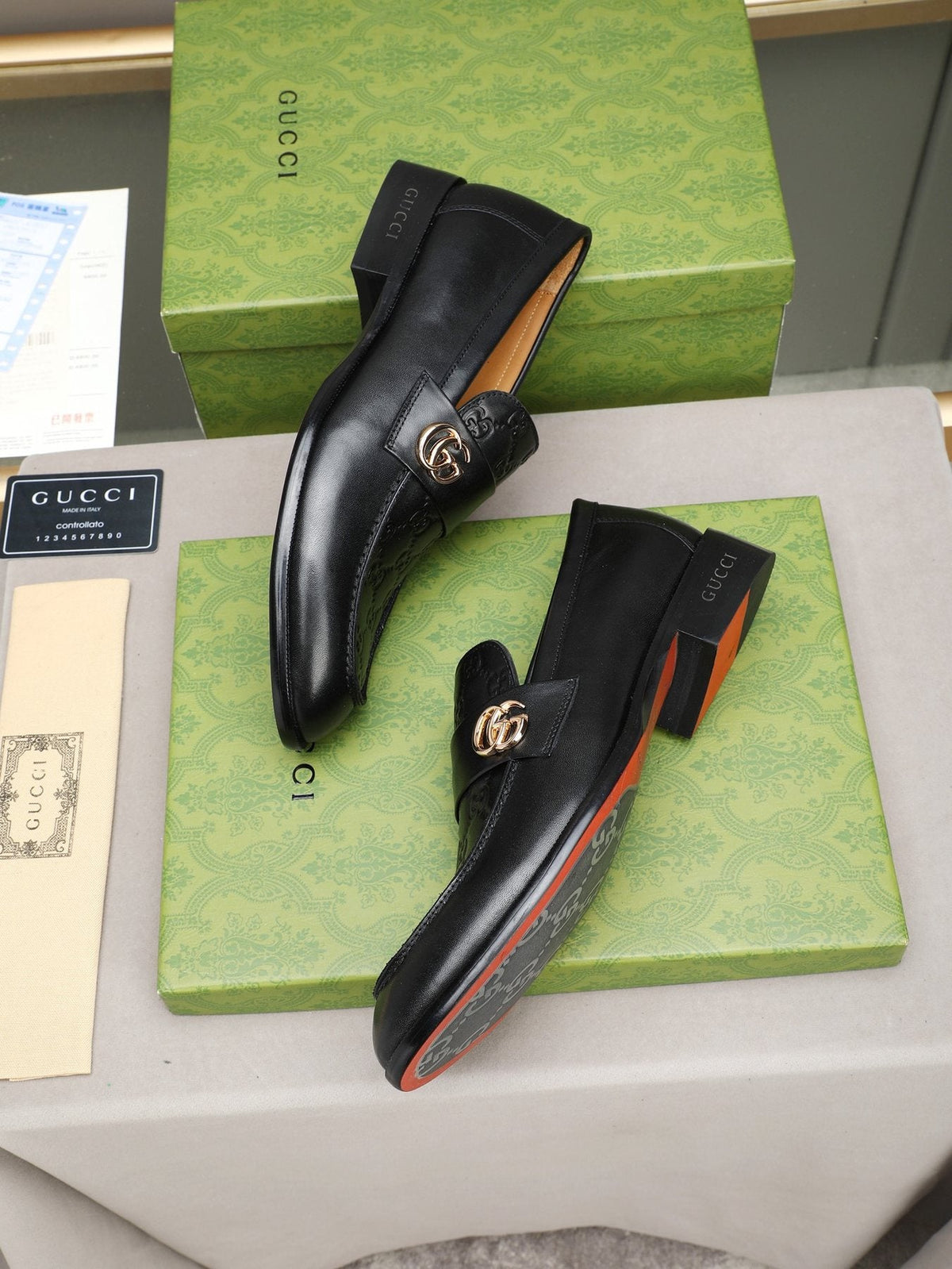 Gucci Black Logo Hardware Loafers
