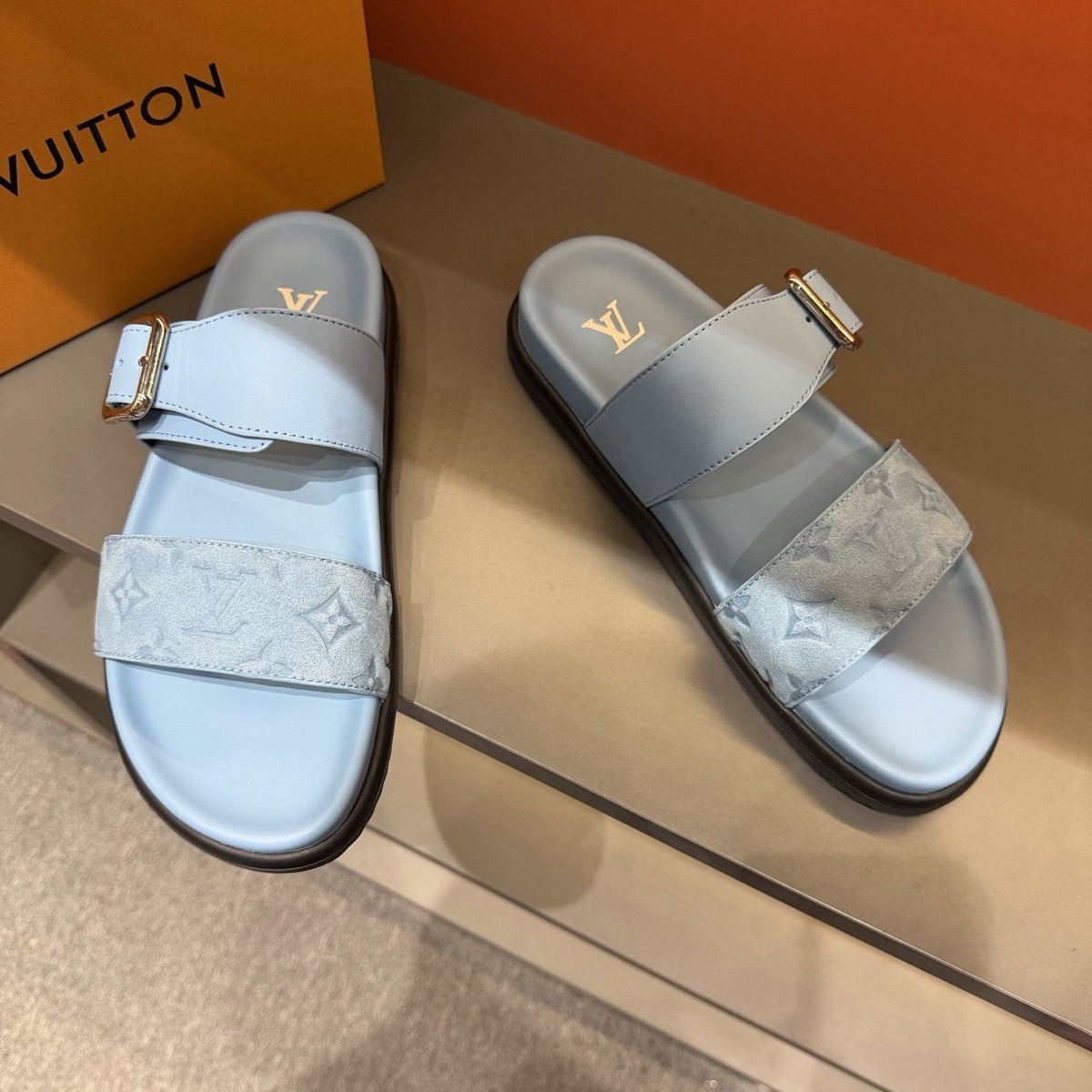 Louis Vuitton Two-Strap Slide Sandals - Open Toe And Open Heel