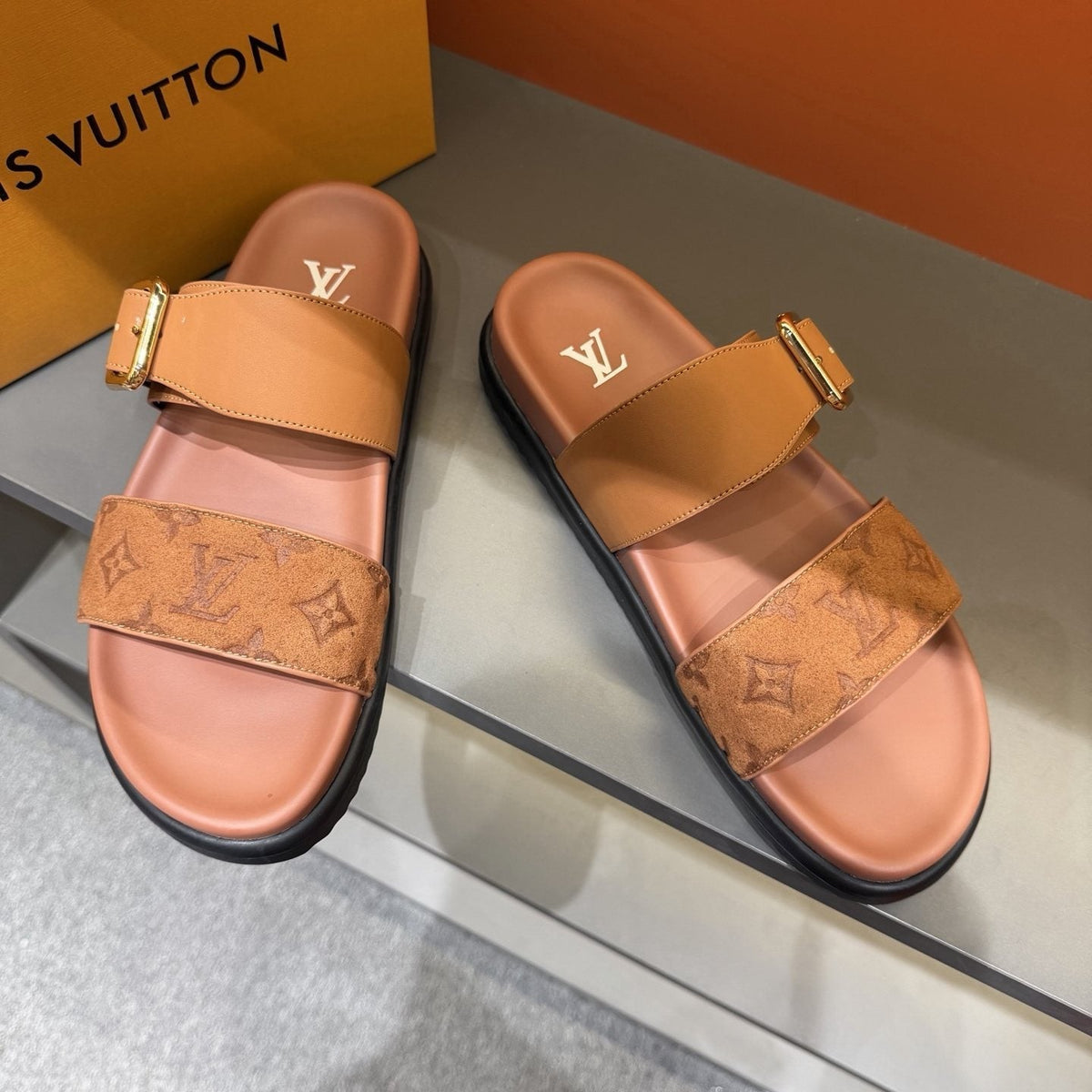 Louis Vuitton Two-Strap Slide Sandals - Open Toe And Open Heel