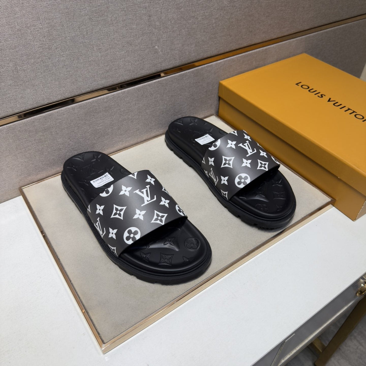 Louis Vuitton Pastel Multicolor Strap Slide Sandals