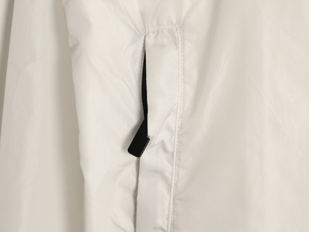 Burberry Check-Trim Hooded Zip-Up Jacket - Off-White