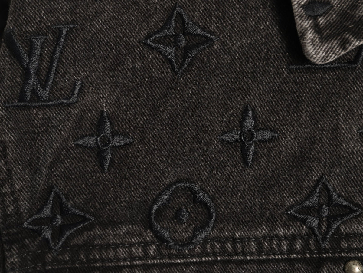 Louis Vuitton Gradient Monogram-Style Denim Jacket - Charcoal and Blue